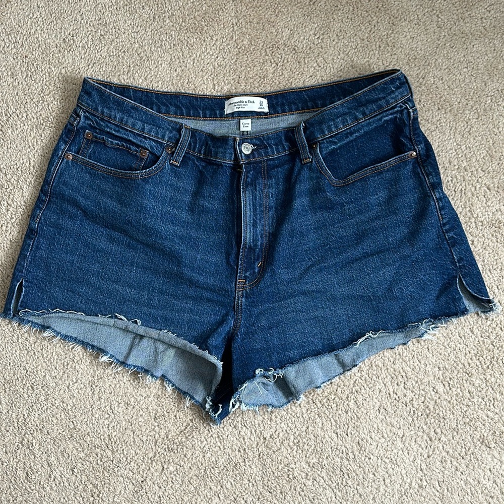 Abercrombie & Fitch Dark Blue Denim Cutoff Shorts